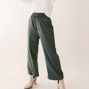 Albion Audrey Wide Leg Pants, Slate Checkers Women's M